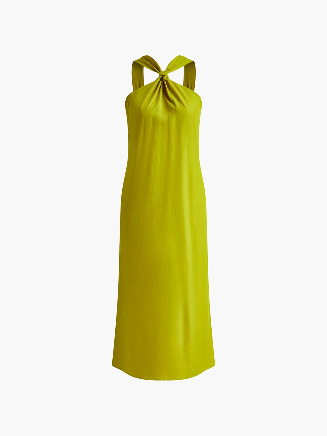 Robe Longue Fendue à Bretelles Croisées