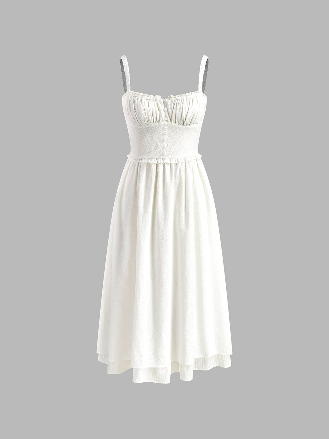 Robe Midi à Volants unie