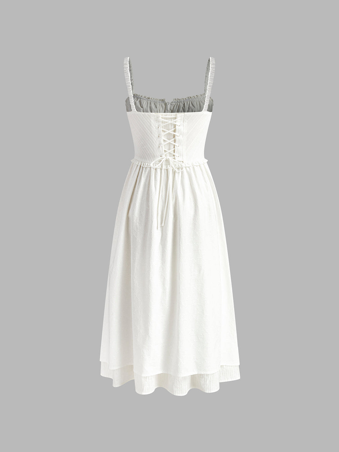 Robe Midi à Volants unie