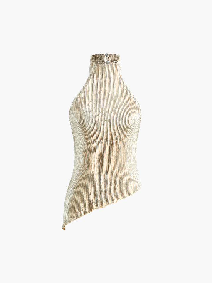 Ensemble Haut Court Dos-Nu Asymétrique et Pantalon Large