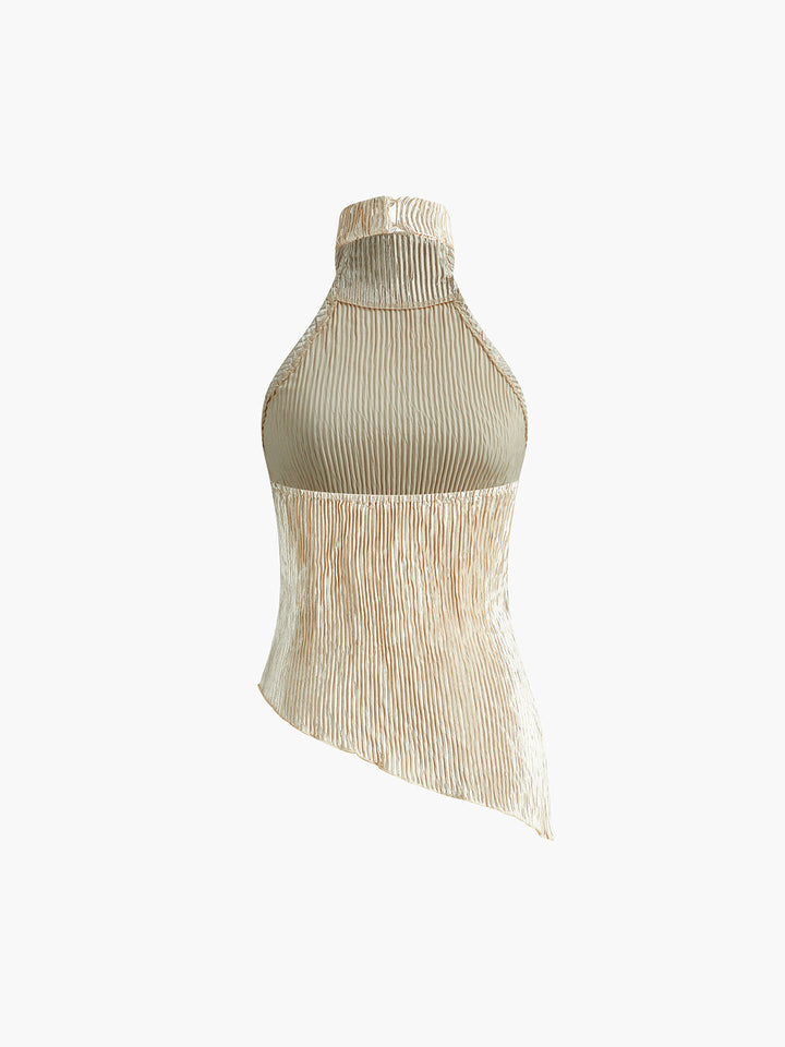 Ensemble Haut Court Dos-Nu Asymétrique et Pantalon Large