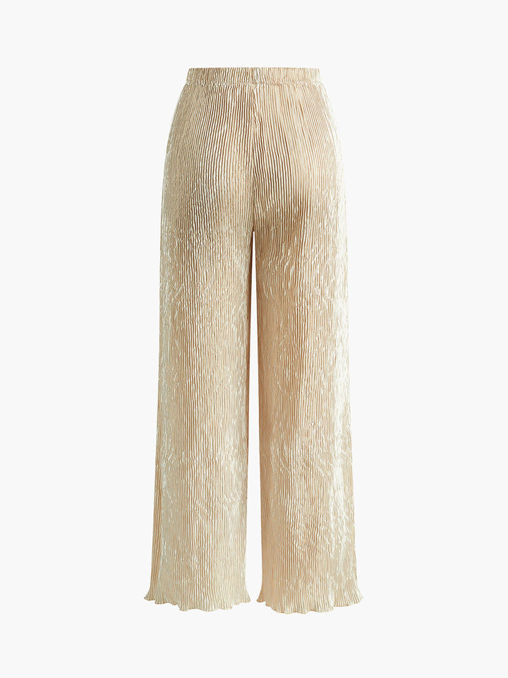 Ensemble Haut Court Dos-Nu Asymétrique et Pantalon Large