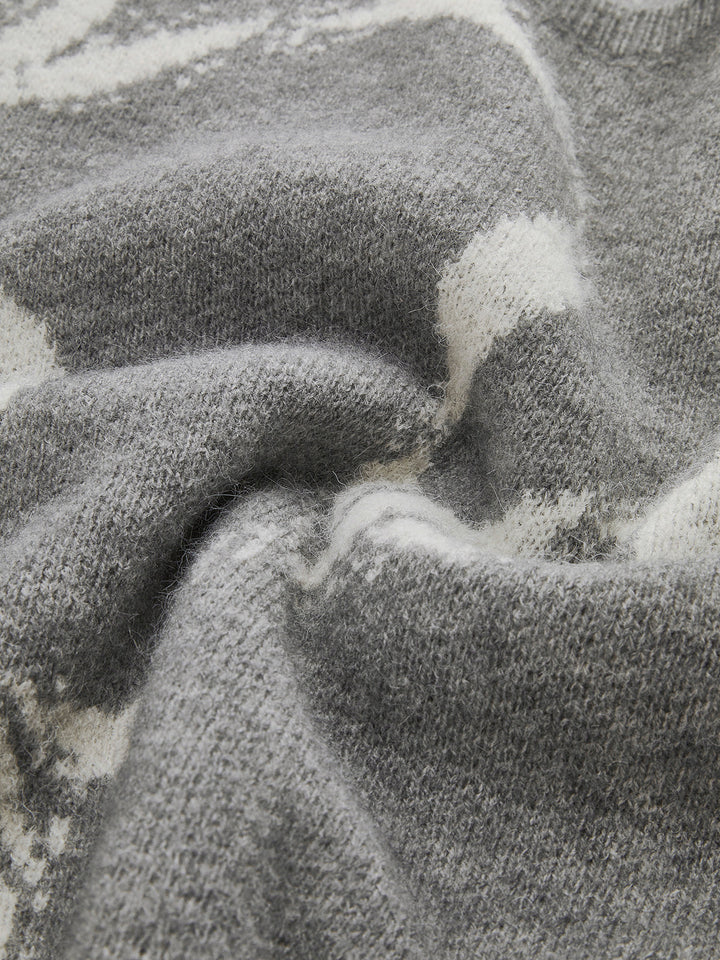 Pull à Manches Longues Imprimé Nœud Lâche