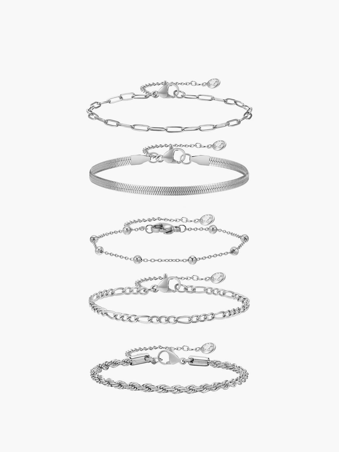 5 Bracelet Chaîne Dorée Géométrique