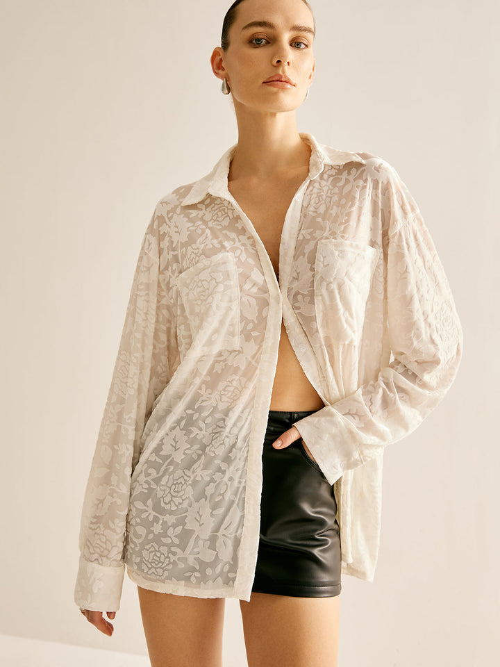 Polo Jacquard Semi-Transparente