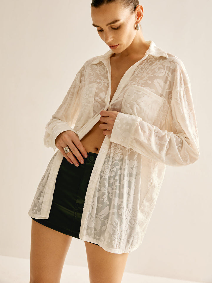 Polo Jacquard Semi-Transparente