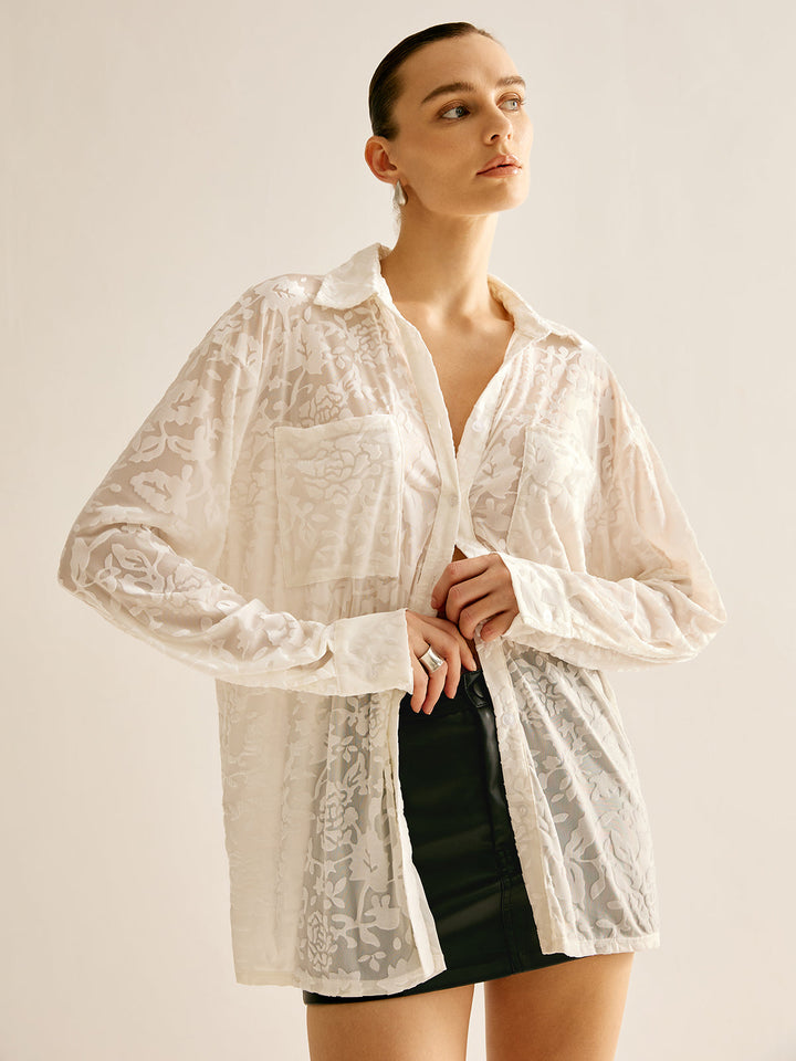 Polo Jacquard Semi-Transparente