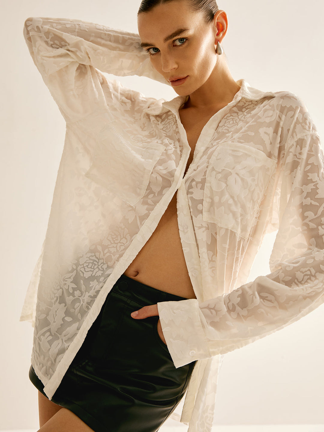 Polo Jacquard Semi-Transparente