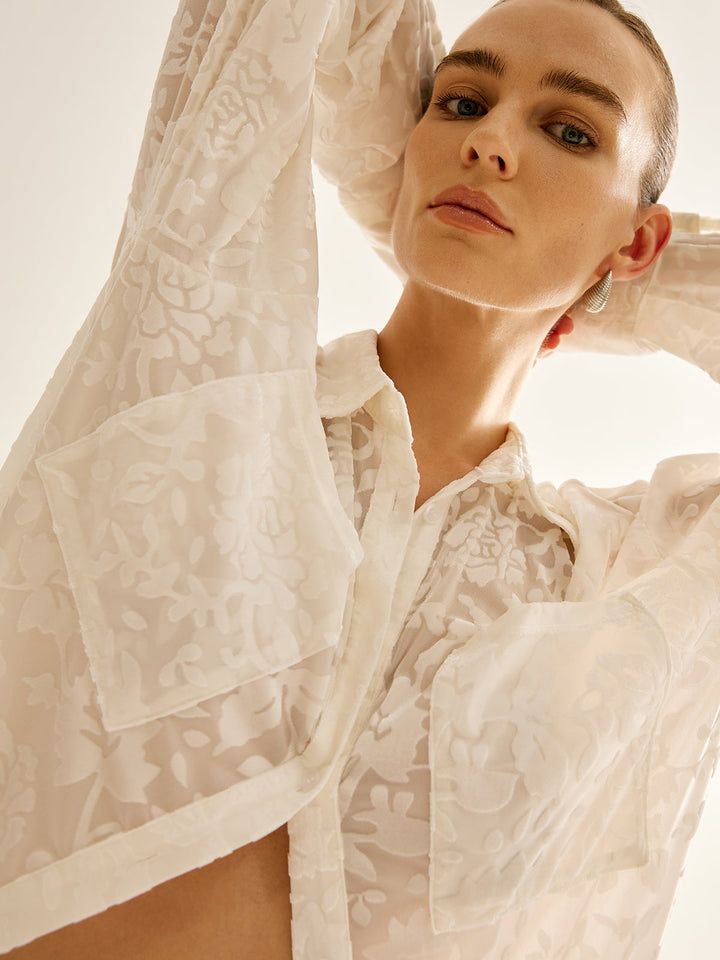 Polo Jacquard Semi-Transparente