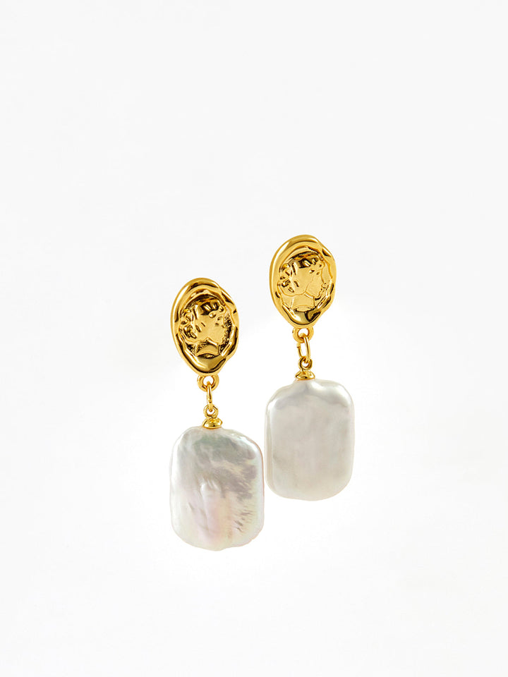 Boucles d'oreilles pendentif en perle baroque