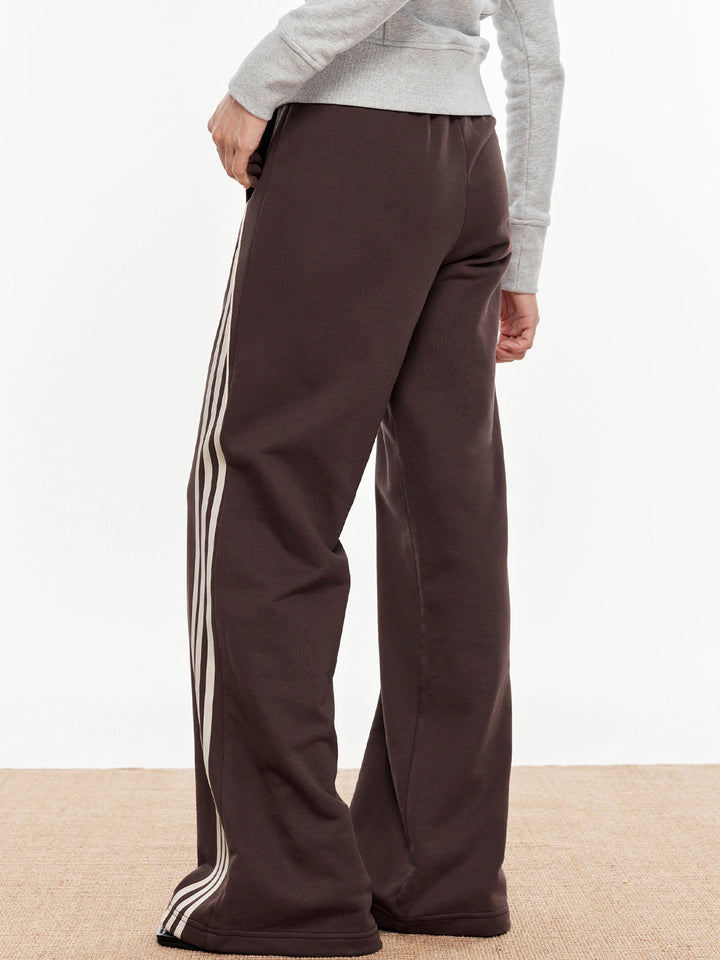 Pantalon Élastique à Taille Patchwork Rayé