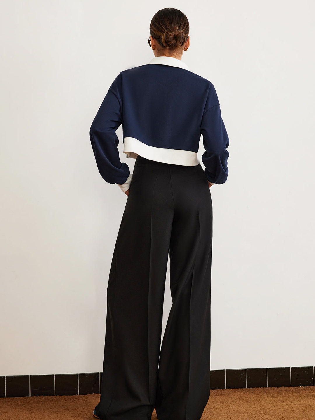 Pantalon Large à Cordon de Serrage Uni