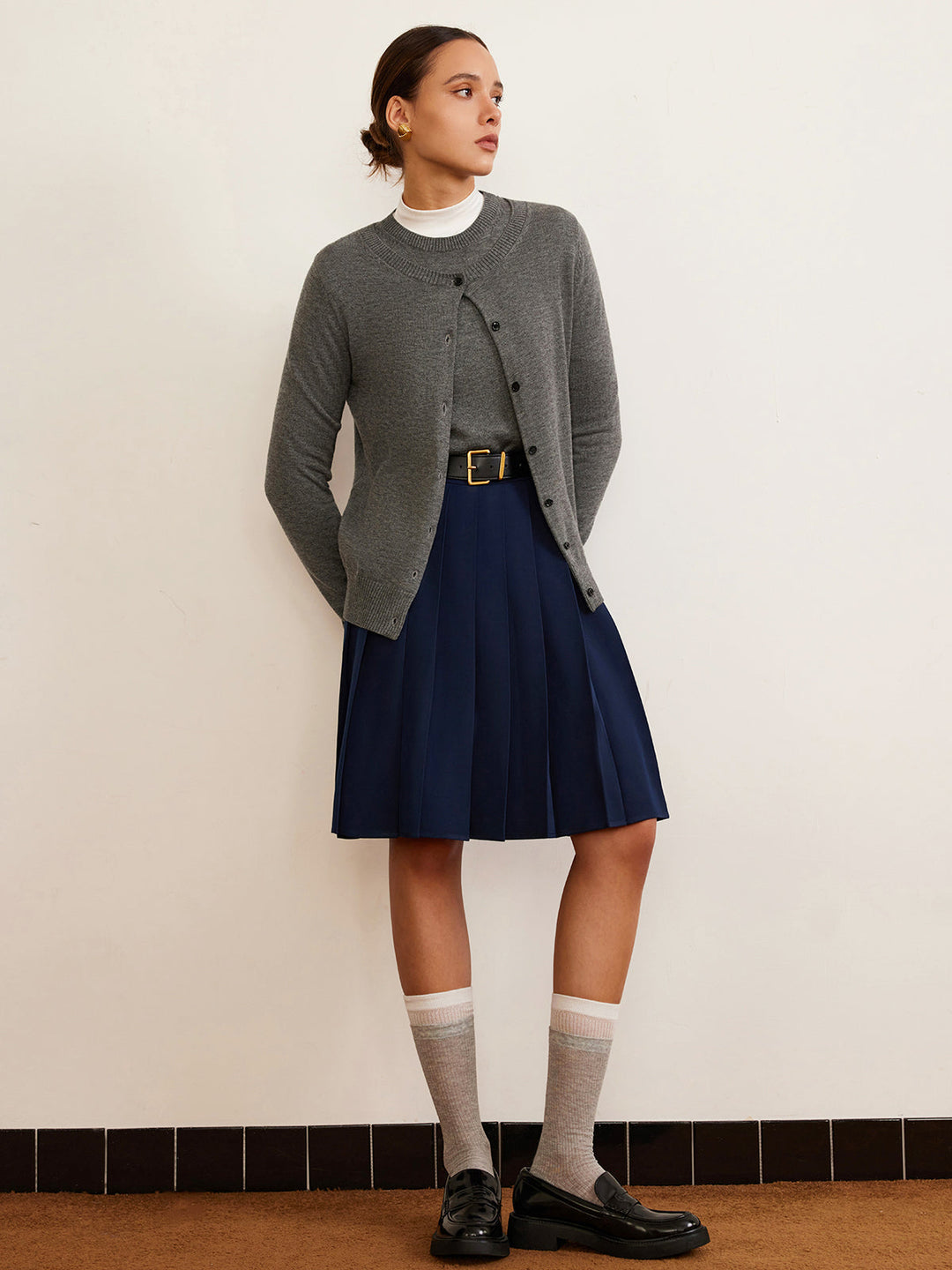 Cardigan croisé en mélange de laine
