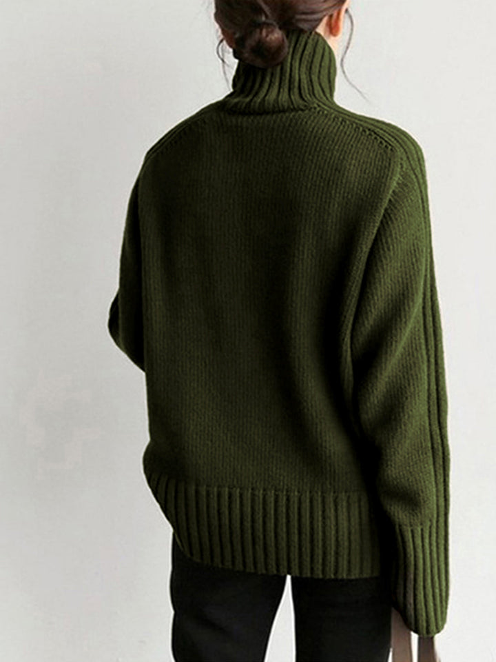 Pull en maille à col haut