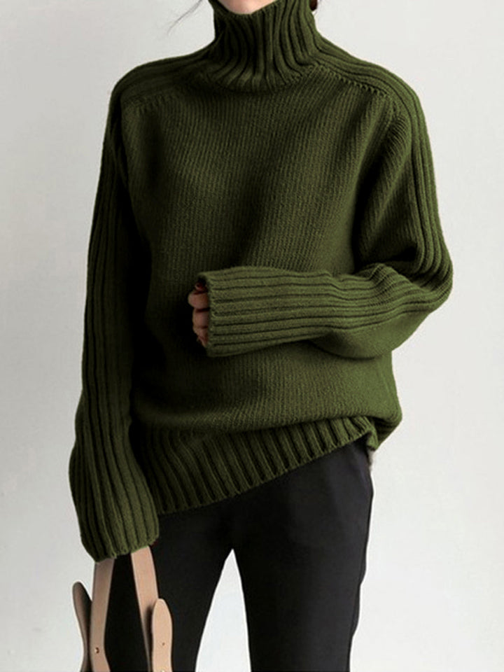 Pull en maille à col haut