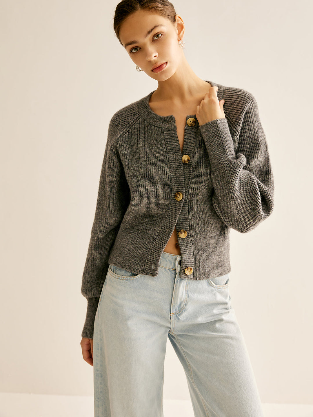 Cardigan Douillet à Boutons