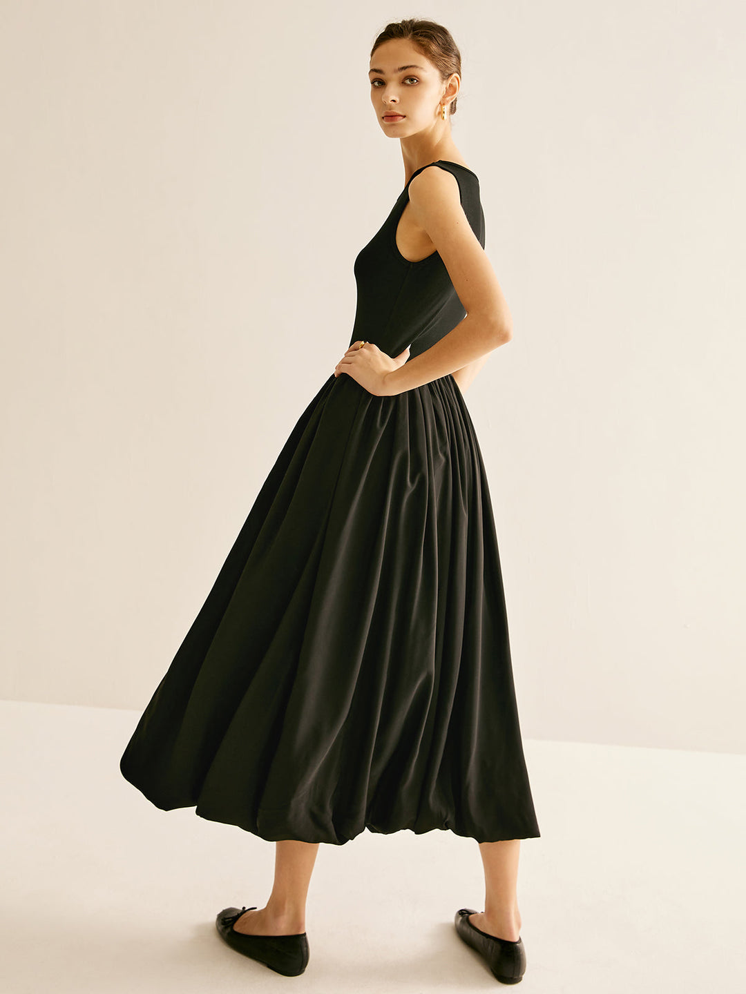 Robe Robe Jupe Longue Plissée en Jersey