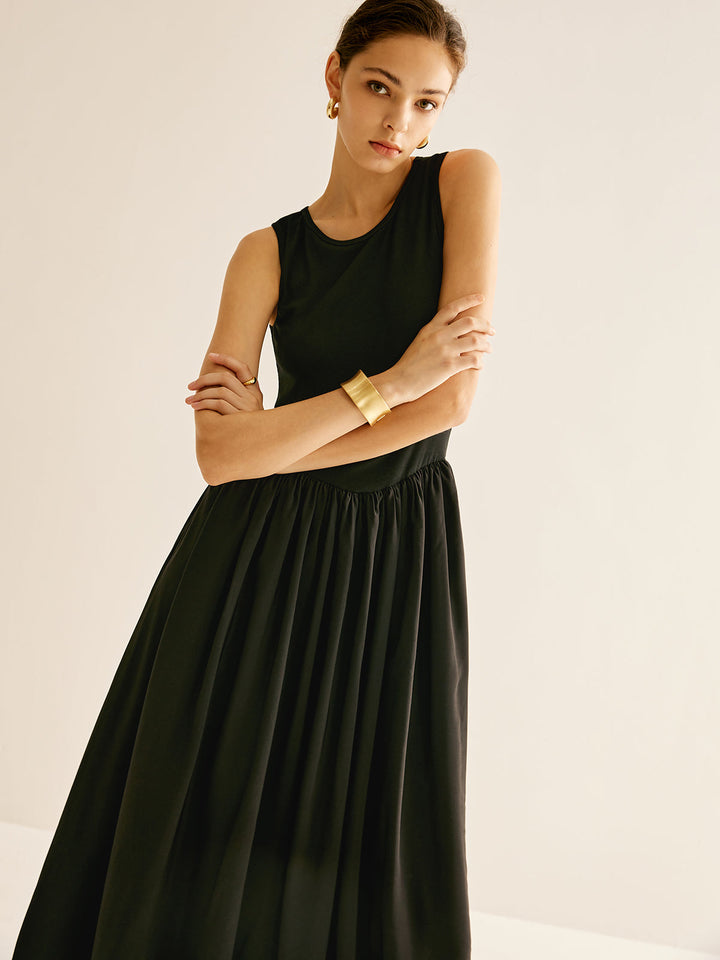 Robe Robe Jupe Longue Plissée en Jersey