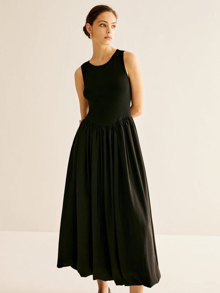 Robe Robe Jupe Longue Plissée en Jersey