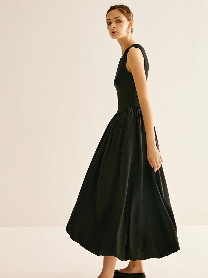 Robe Robe Jupe Longue Plissée en Jersey