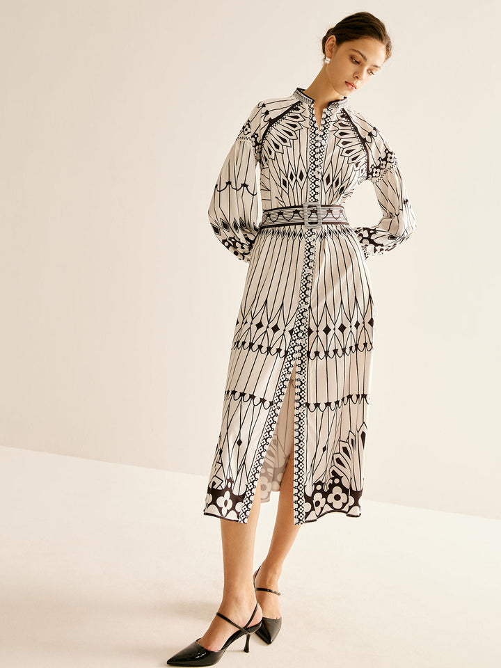 Robe Robe Col Montant Fendue Bohème
