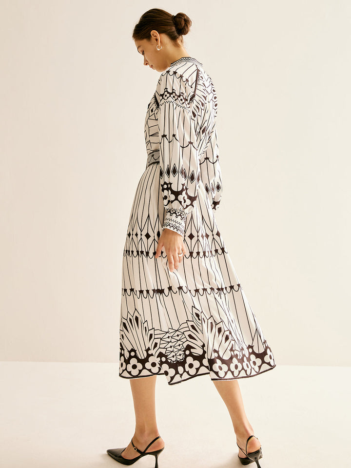 Robe Robe Col Montant Fendue Bohème