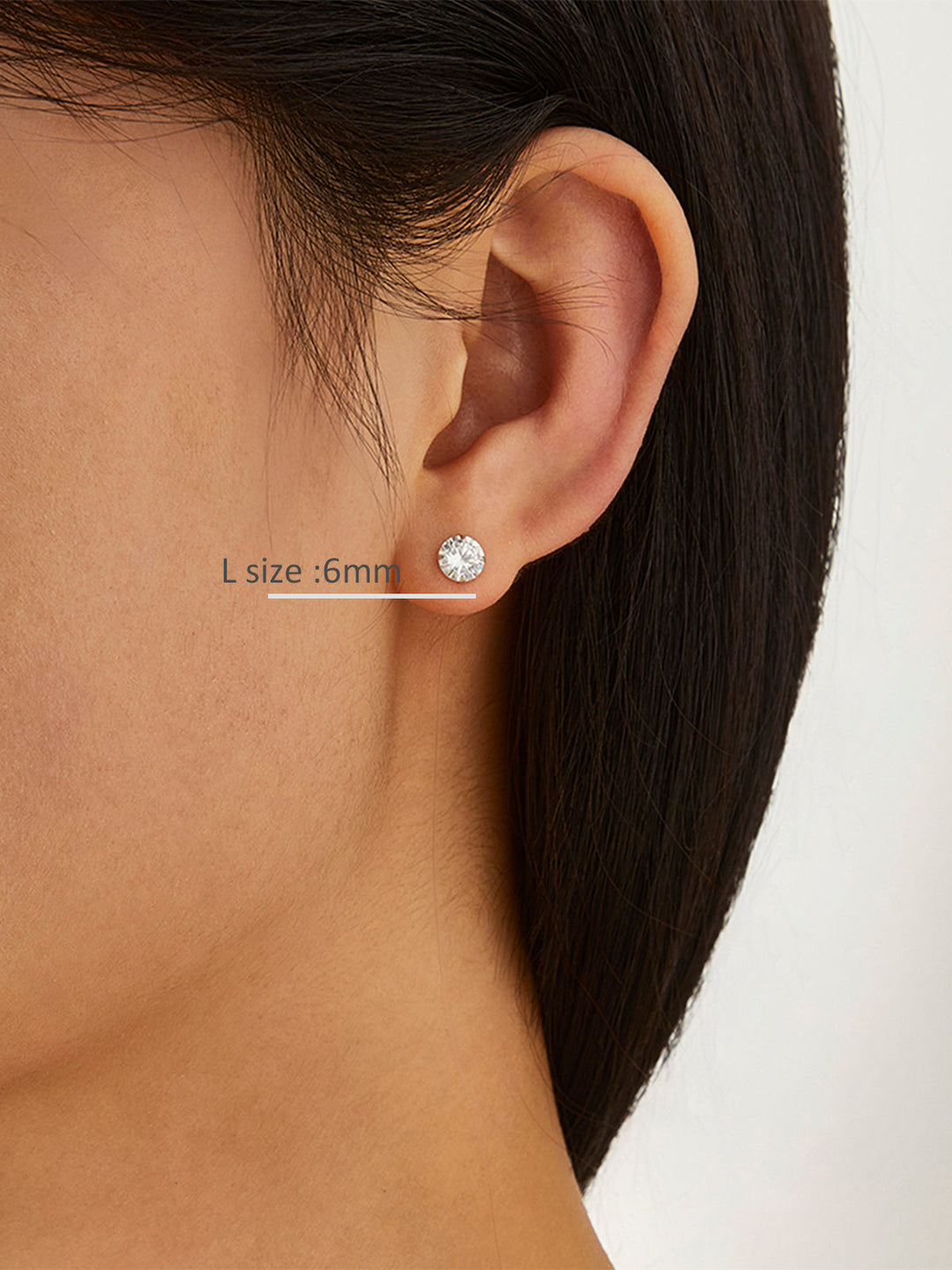 Ensemble de Boucles d'Oreilles Clous en Zircon Scintillant