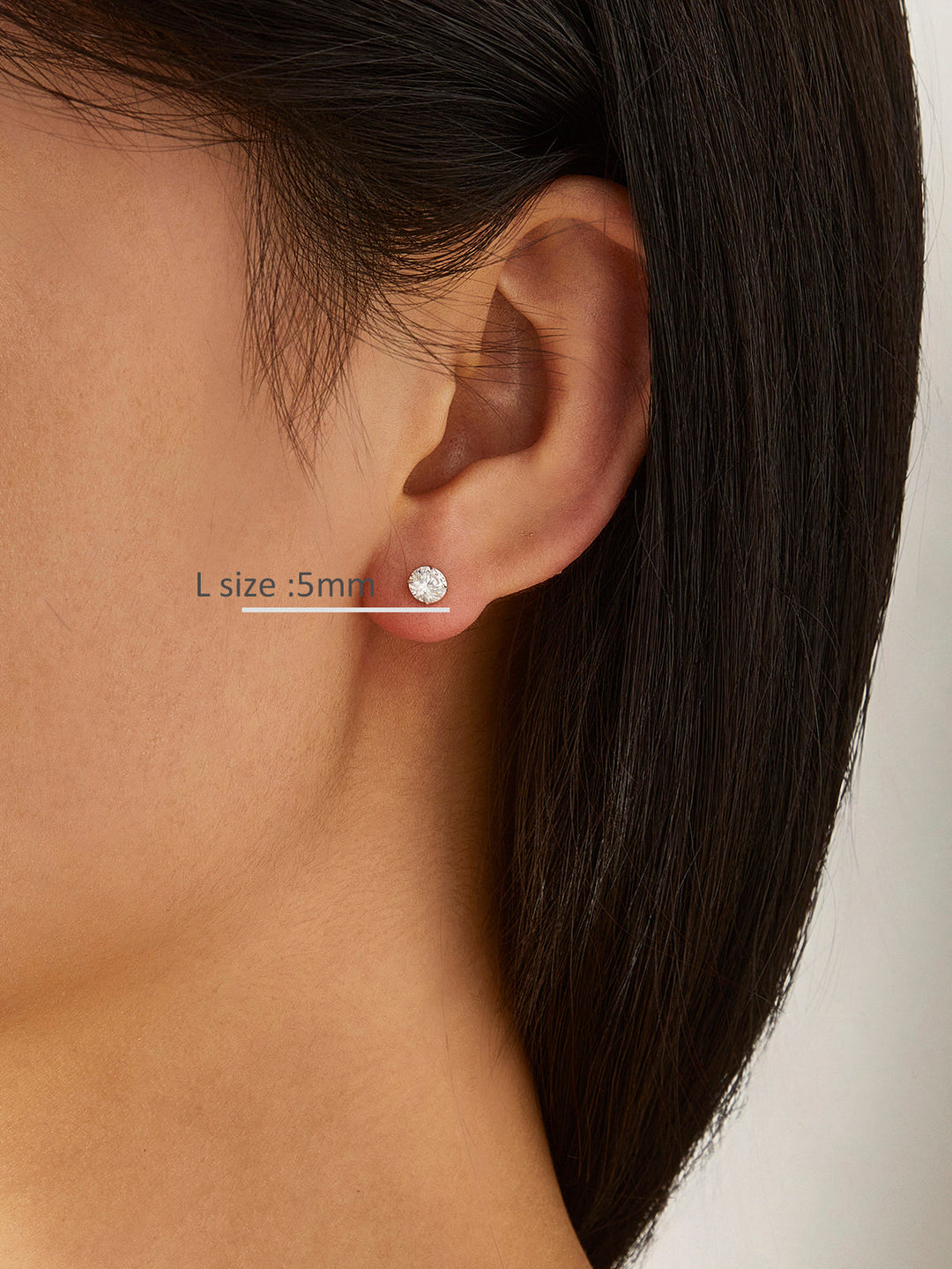 Ensemble de Boucles d'Oreilles Clous en Zircon Scintillant