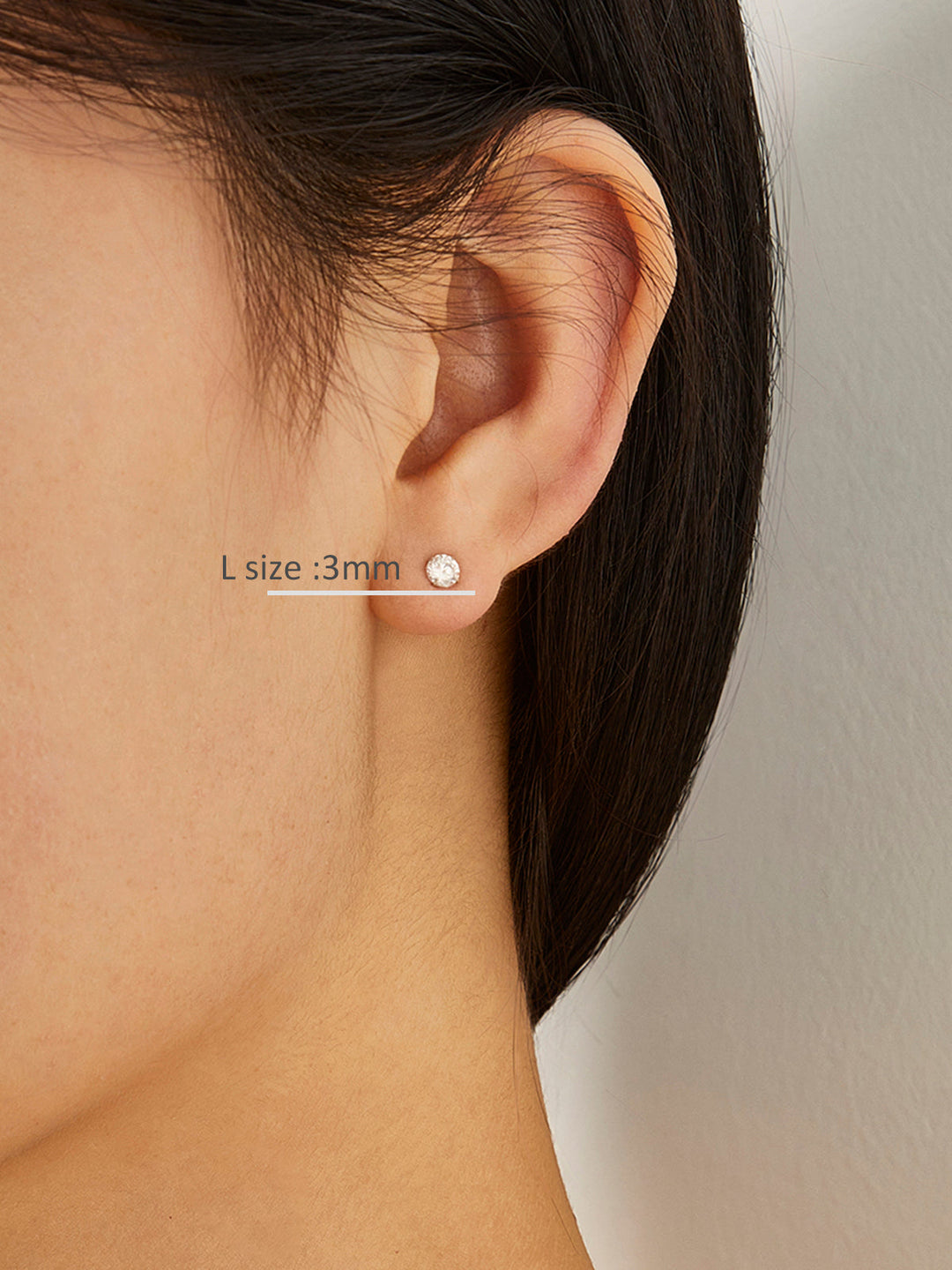 Ensemble de Boucles d'Oreilles Clous en Zircon Scintillant