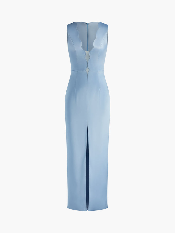 Robe Longue Débardeur à Bordure Volante