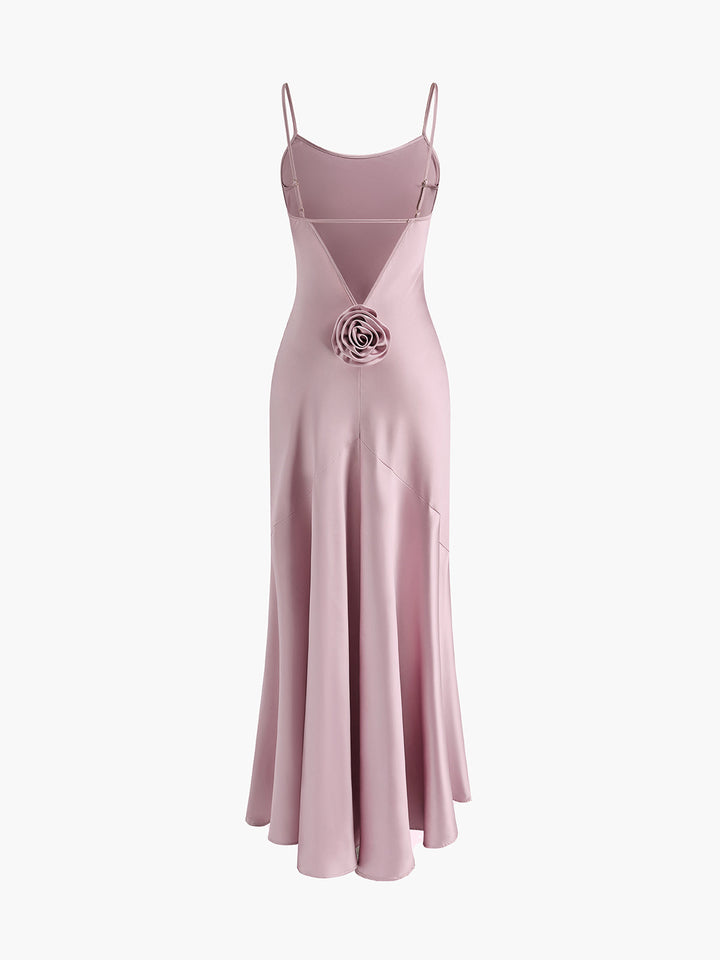 Robe Longue Dos Nu Plissée Rosette