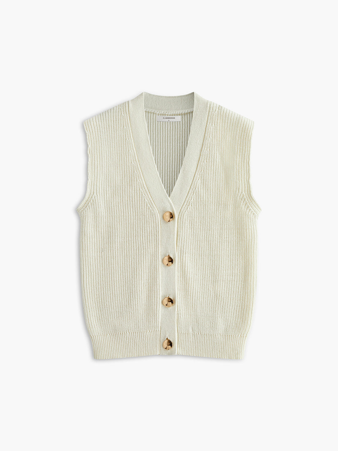 Gilet en maille côtelée mélangé coton