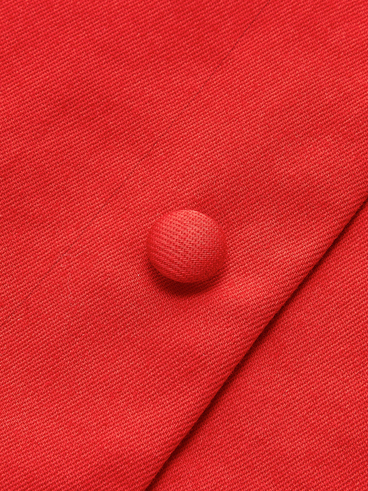 Robe Courte Sans Manches à Boutons sur le Devant