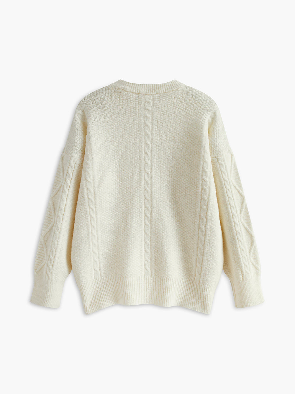 Pull en tricot torsadé à col rond