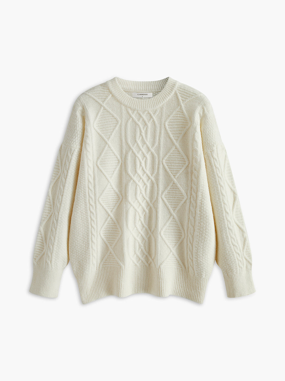 Pull en tricot torsadé à col rond