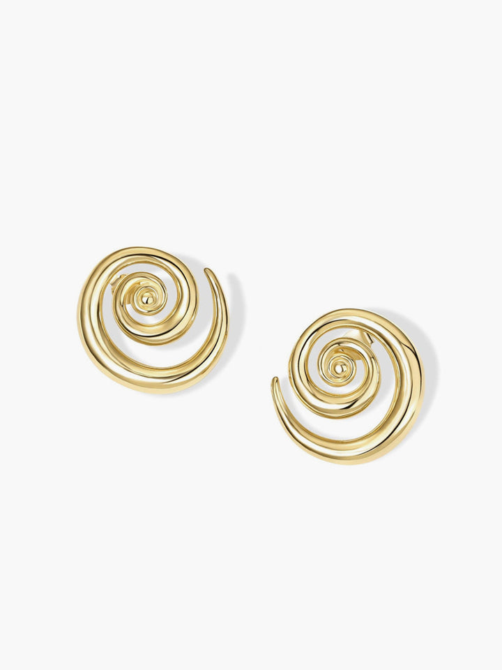 Boucles d'oreilles tourbillon dorées