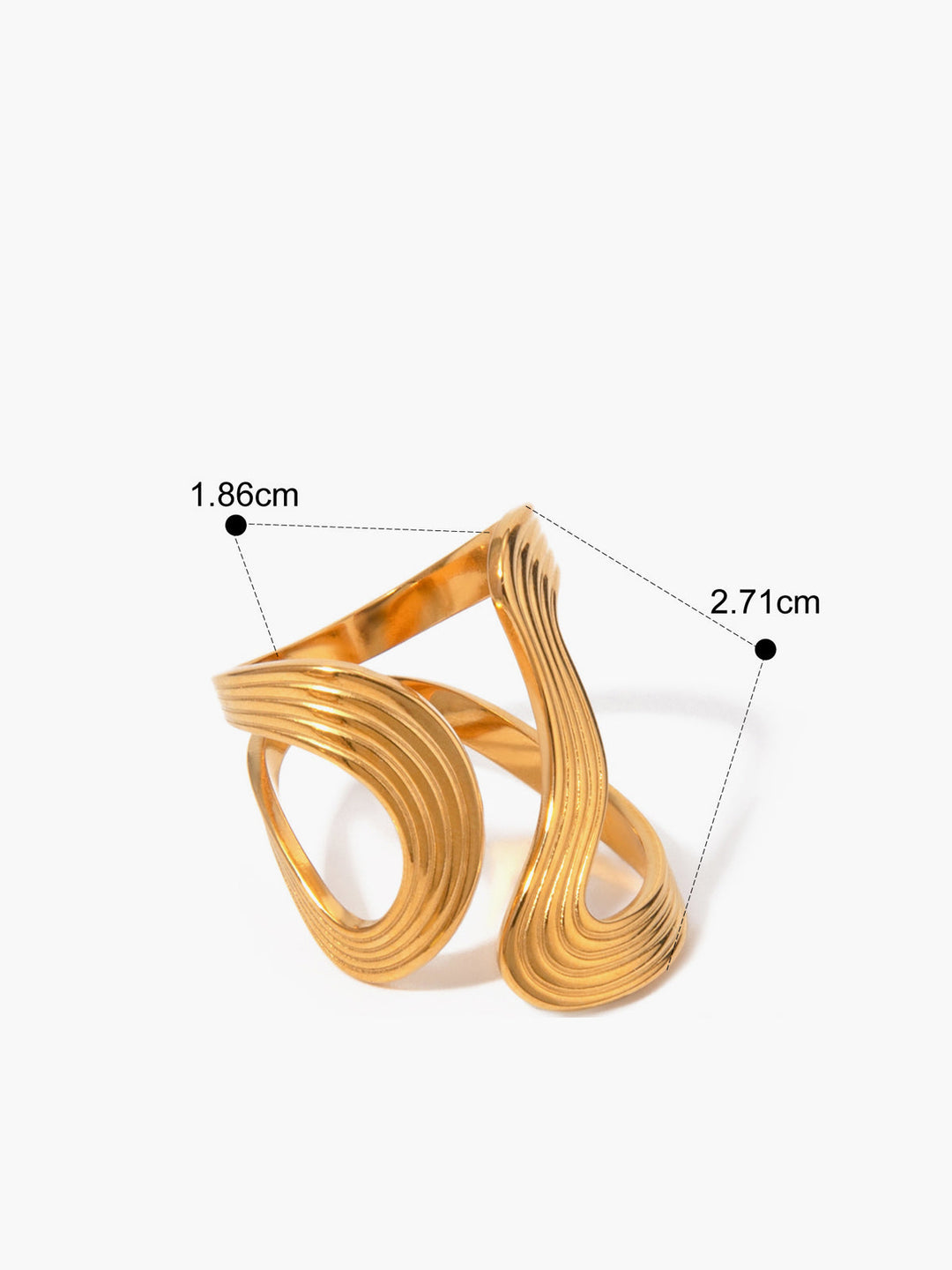 Bague Ouverte Ondulation Irrégulière