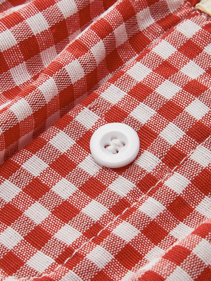 Shorts à carreaux boutonnés