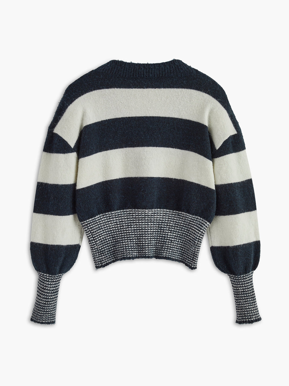 Cardigan ceinturé à rayures en mélange de laine