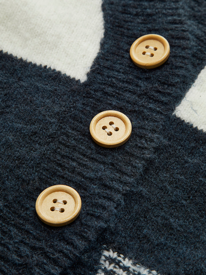 Cardigan ceinturé à rayures en mélange de laine