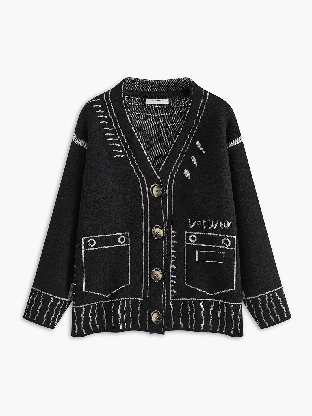 Cardigan Boutonné Col V Vintage