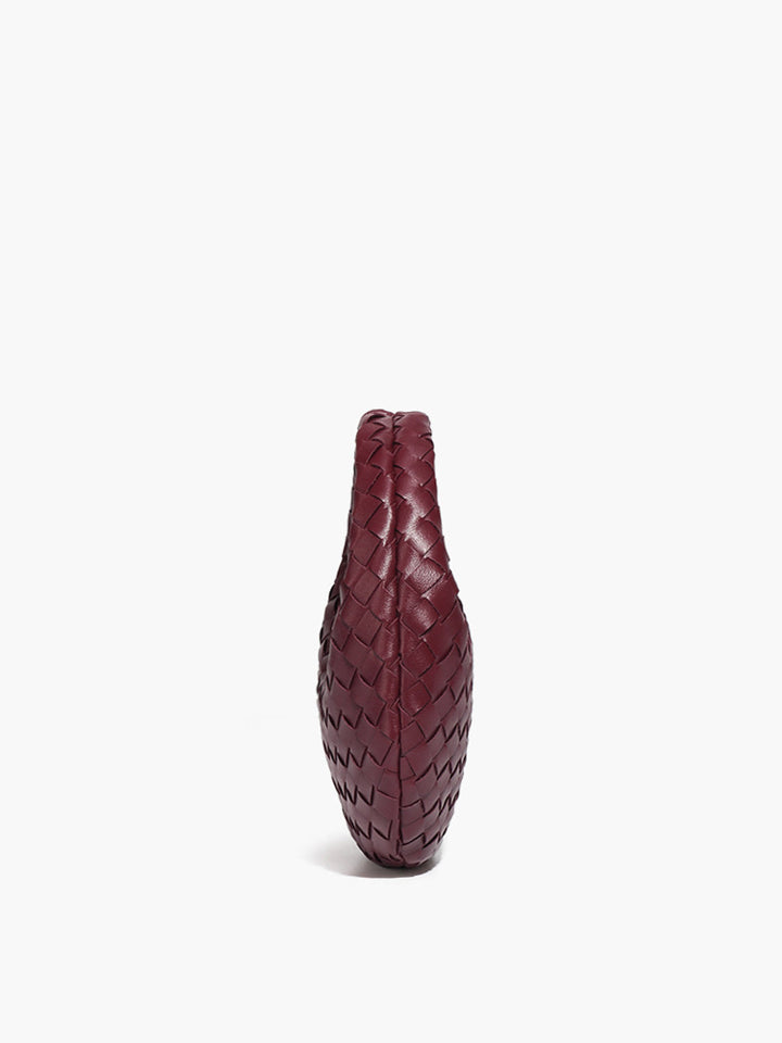 Sac à main zippé tissé arrondi