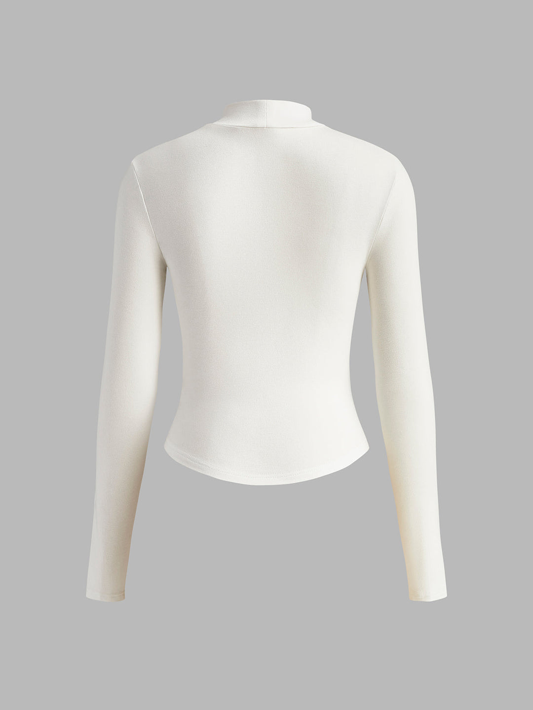 T-shirt ajusté à col montant avec passepoil