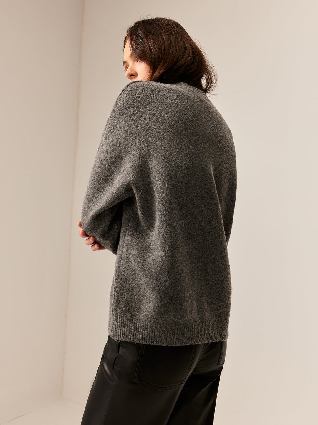 Pull en maille mélangée avec imprimé cerise
