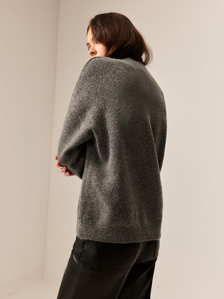Pull en maille mélangée avec imprimé cerise