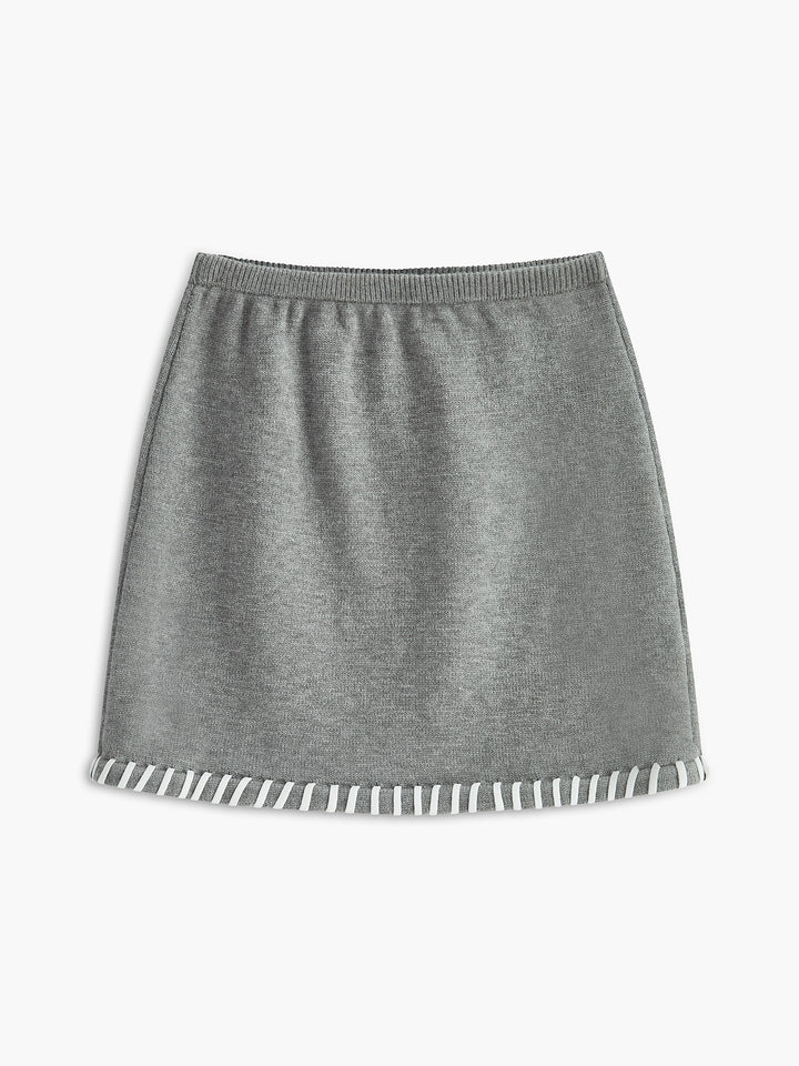 Ensemble Jupe Sans Manches à Bordure Contrastée