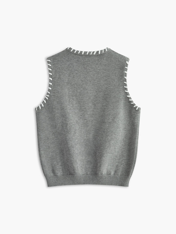 Ensemble Jupe Sans Manches à Bordure Contrastée