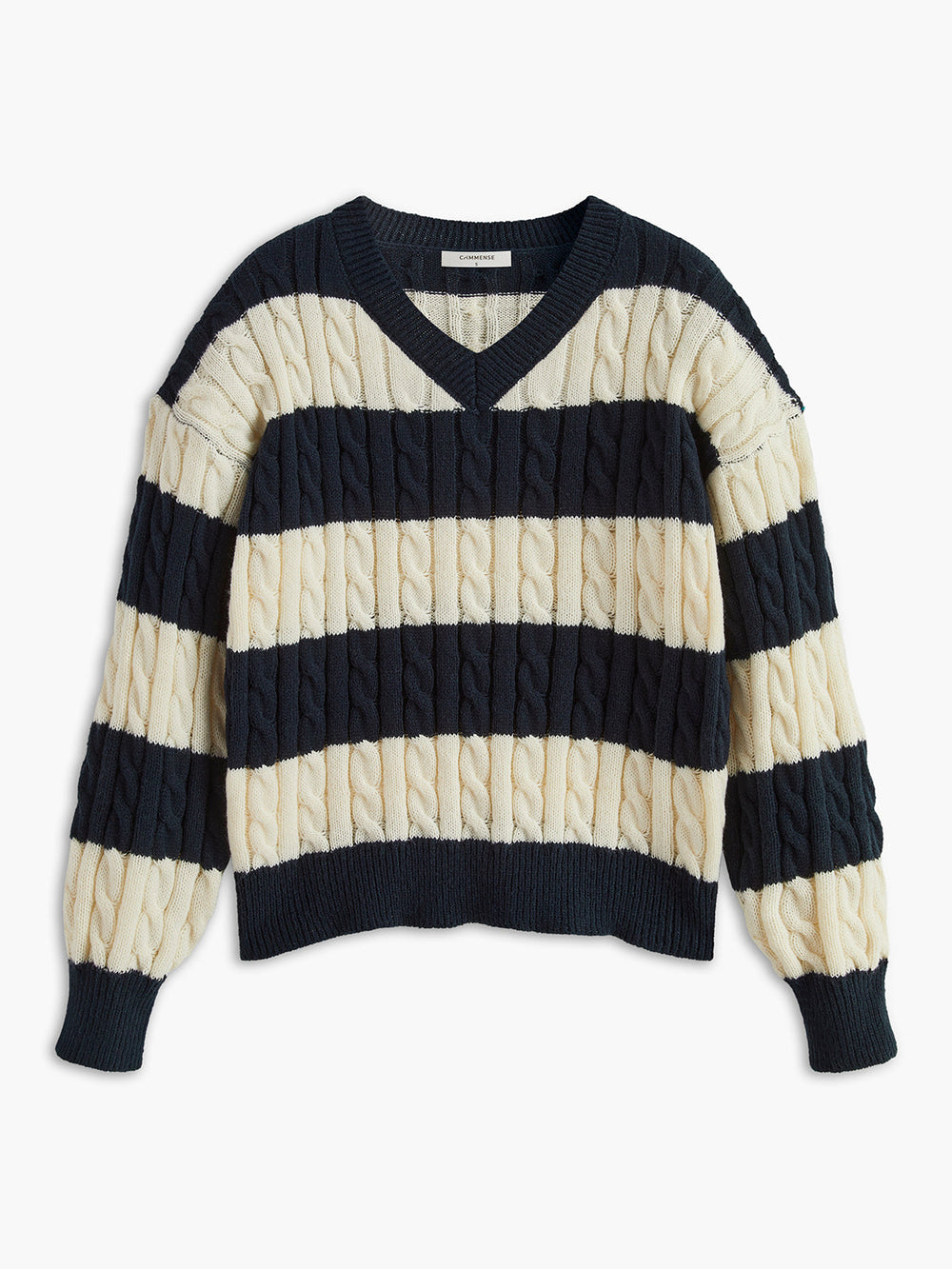 Pull Col V Rayé en Tricot