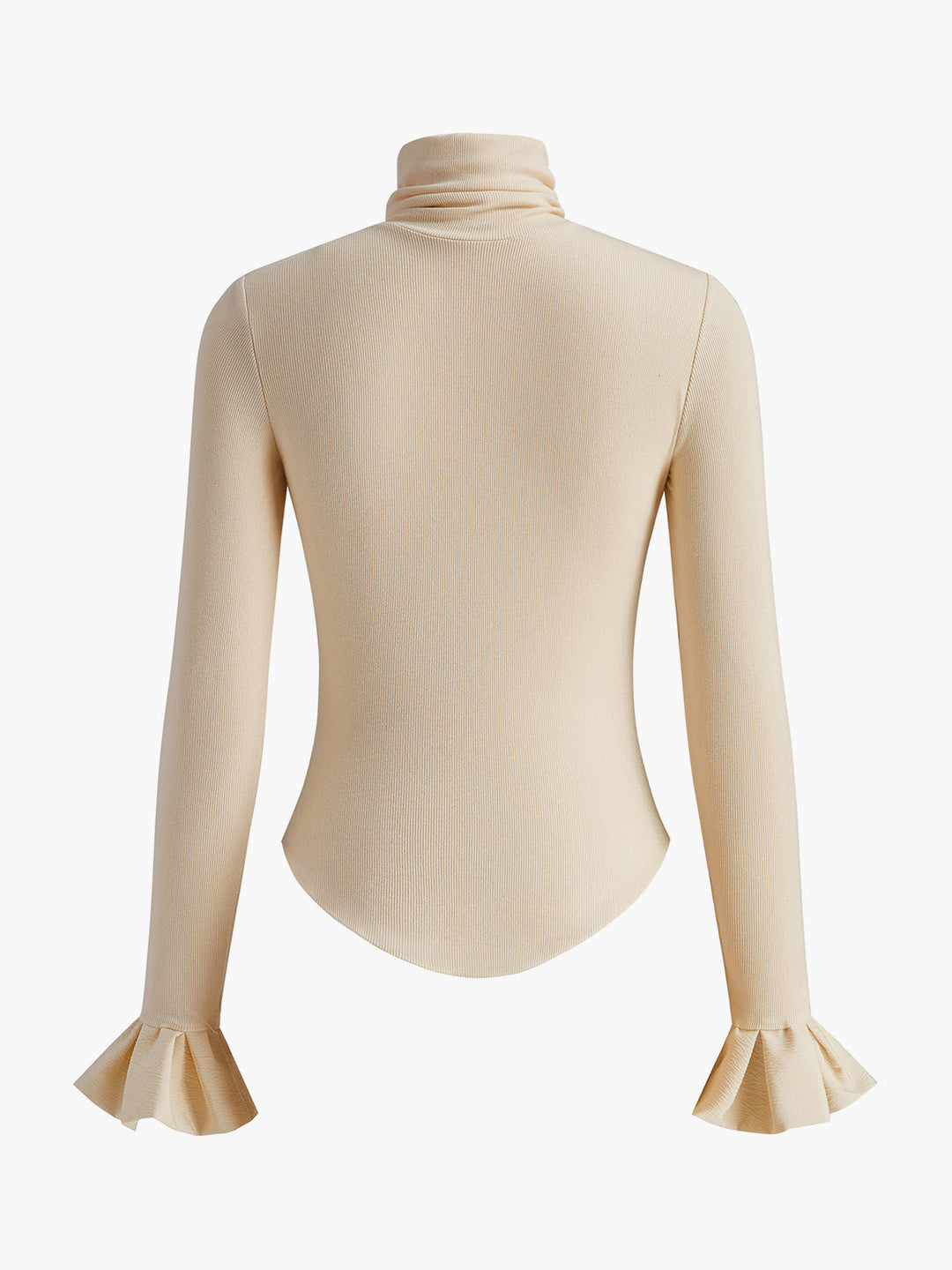 T-shirt côt lông cừu xếp li tay bèo