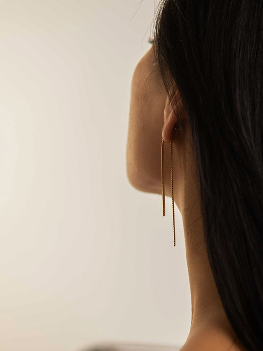Boucles d'oreilles pendantes à chaîne serpent dorée
